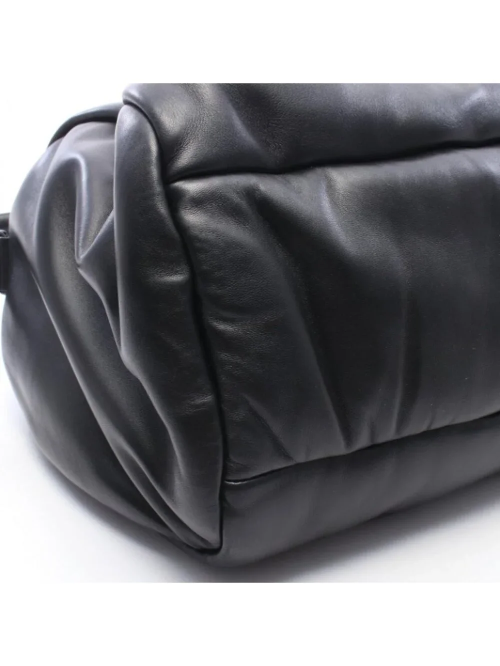 Saint Laurent Paris Boston Bag Wide Logo Puffer Black Leather